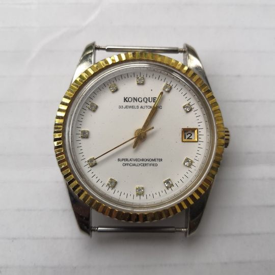 Old stock Peacock brand automatic calendar watch 33 diamonds