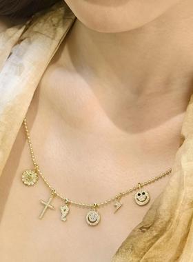 骷髅笑脸蝴蝶太阳花闪电爱心吊坠