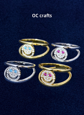 smile笑脸戒指EYEFUNNY镀金锆石