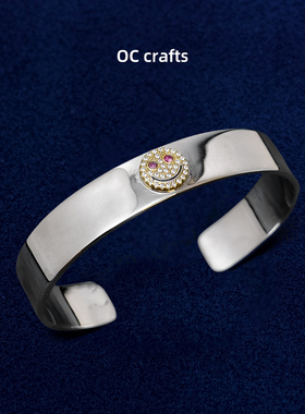 光面笑脸平打手镯EYEFUNNY18K金