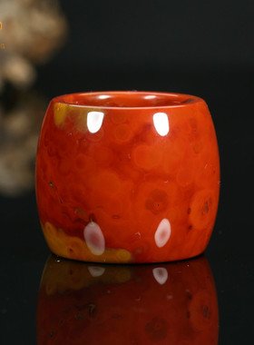 战国红玛瑙纯色戒指