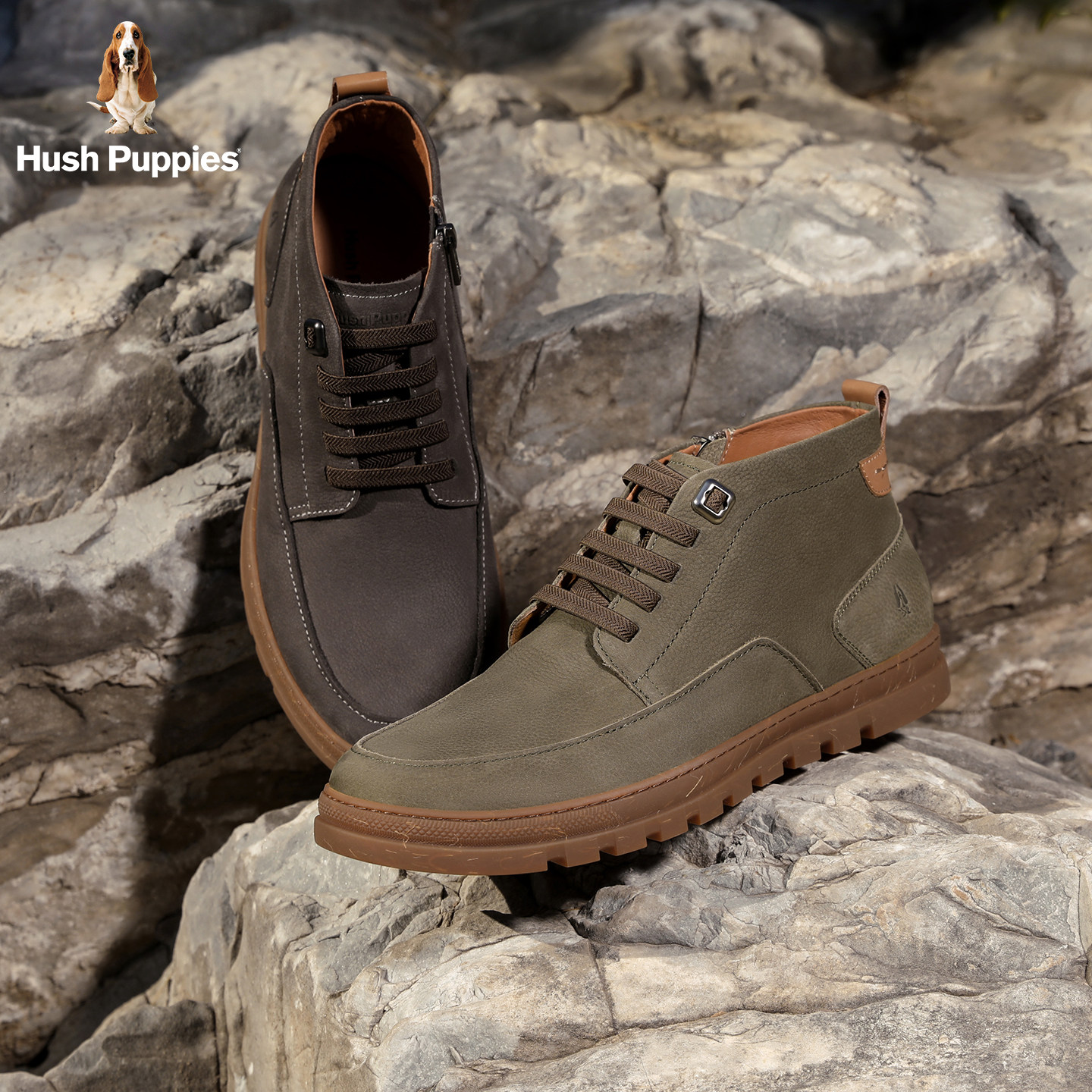 暇步士休闲男靴2025冬新款真皮免系带短靴复古高帮男鞋时尚低筒靴,淘宝优惠券,粉丝福利购,淘宝优惠卷