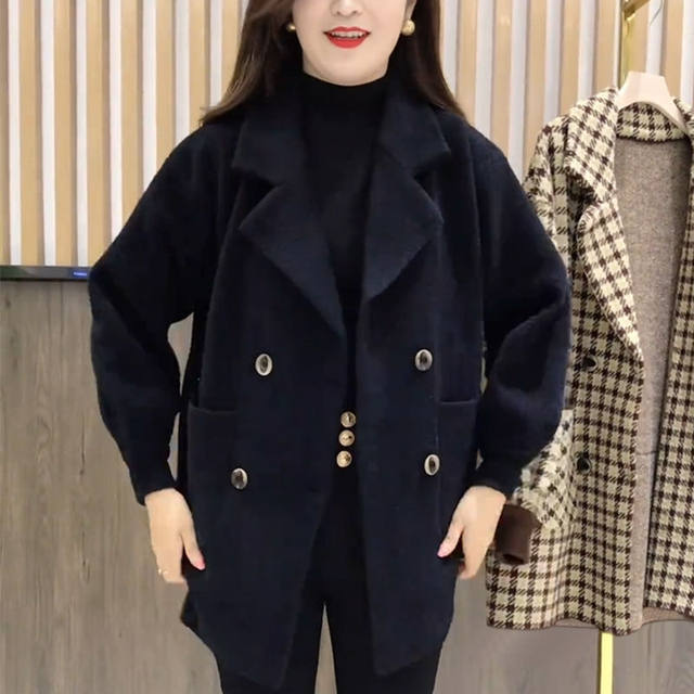 Woolen retro Korean style fashionable loose coat autumn and winter