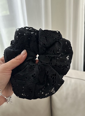 立体厚蕾丝发圈彩色韩版韩系纯色简约百搭甜美气质优雅护发弹力