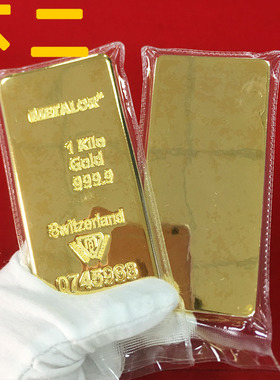 仿真金条瑞士实心银行桌面摆饰