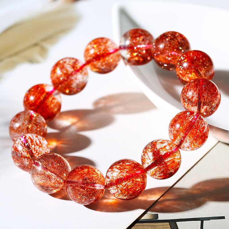 珍藏级玫瑰金天然金草莓晶手链女超七草莓晶手串单珠散珠多圈水晶,淘宝优惠券,粉丝福利购,淘宝优惠卷