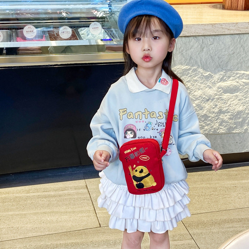 儿童斜挎包新款拜年压岁钱福袋男孩可爱熊猫小朋友女孩单肩包洋气,淘宝优惠券,粉丝福利购,淘宝优惠卷