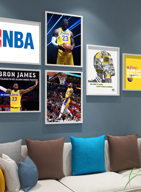 nba明星科比詹姆斯球鞋装饰画
