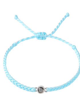 投影新款编织手链欧美100种语言我爱你照片文字定 制情人节