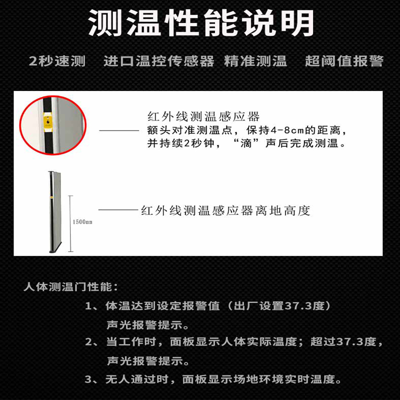 六区自动测温安检门18区全区金属测温门语音播报医院学校体温门-图0