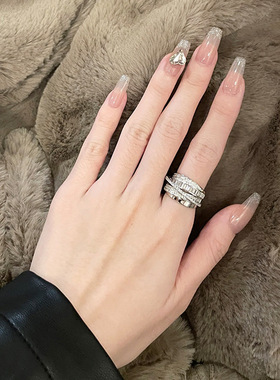 韩国极简小众打结戒指新款个性食指戒开口金属冷淡气质简约指环