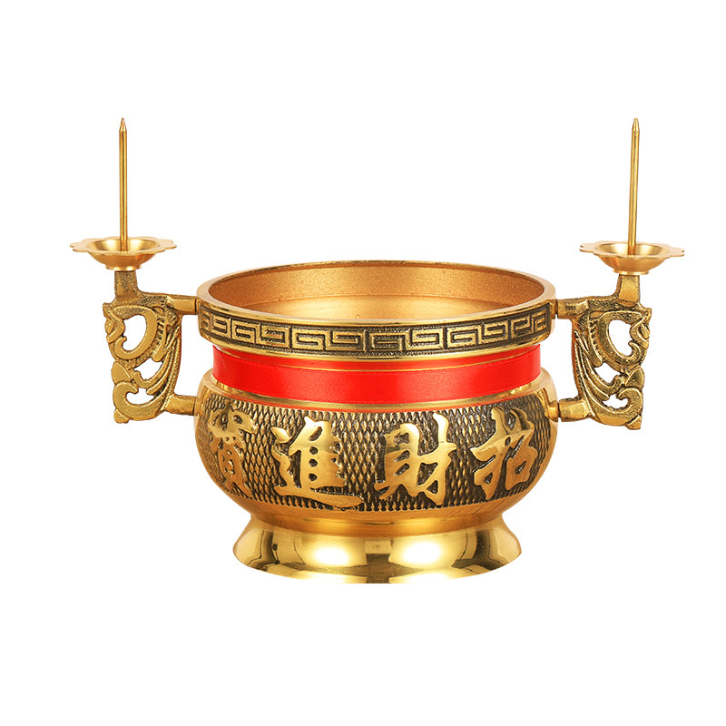 纯铜带烛台香炉铜香炉香插家用客厅婚庆用品复古香薰铜炉厂家直销,淘宝优惠券,粉丝福利购,淘宝优惠卷