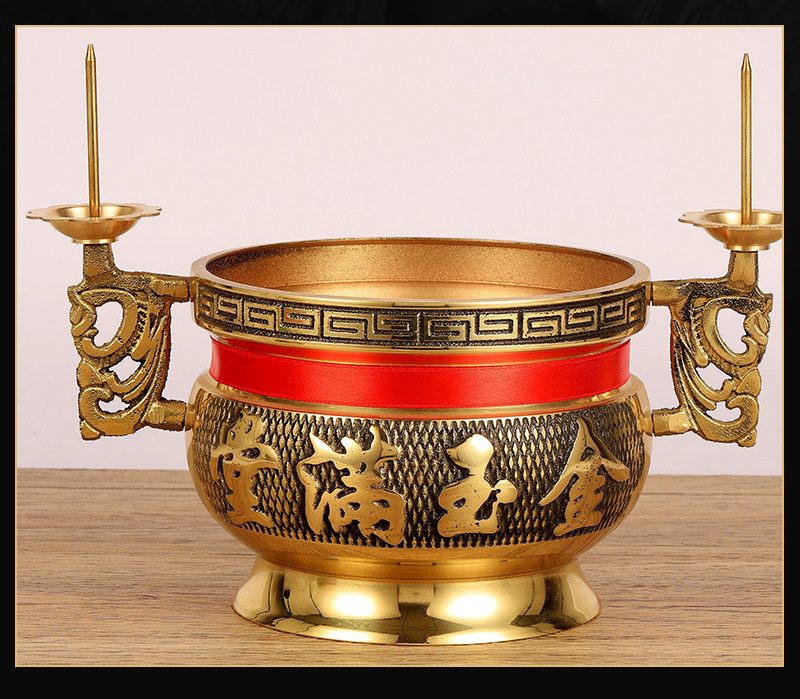 纯铜带烛台香炉铜香炉香插家用客厅婚庆用品复古香薰铜炉厂家直销,淘宝优惠券,粉丝福利购,淘宝优惠卷