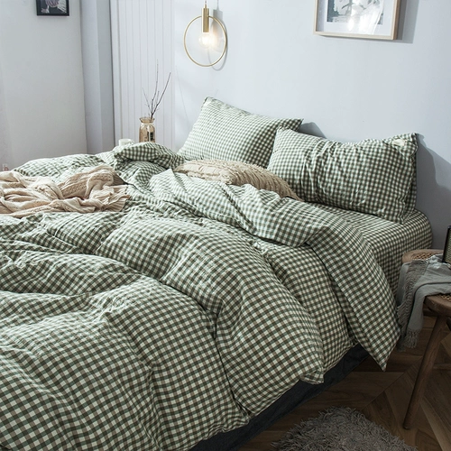 Хлопковый комплект, хлопковая простыня, пододеяльник, японское покрывало, 4 предмета