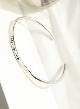 925纯银光面情侣开口手环