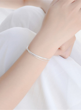 小张的故事925纯银简约蛇骨手链