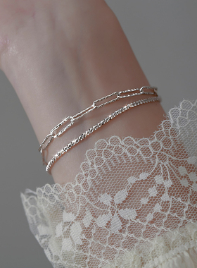 小张的故事S925纯银波光粼粼手链