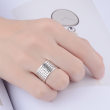 Personalized retro heart sutra ring couple S925 silver