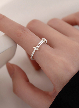 小张的故事S925纯银线条缠绕戒指