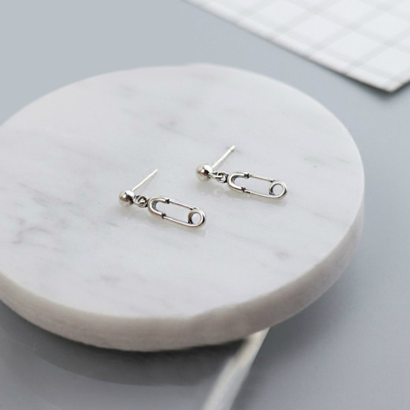 小张的故事简约设计S925纯银个性别针回形针耳钉女款耳坠气质耳环,淘宝优惠券,粉丝福利购,淘宝优惠卷
