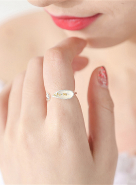 原创纯银芦荟花朵戒指闺蜜森系