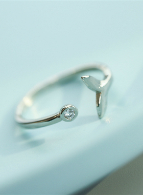 森系清新纯银饰品S925鲸鱼尾巴