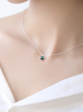 小张的故事S925银蓝色星星款项链