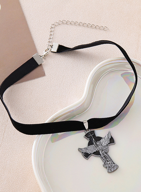 欧美万圣节项链哥特风十字架吊坠