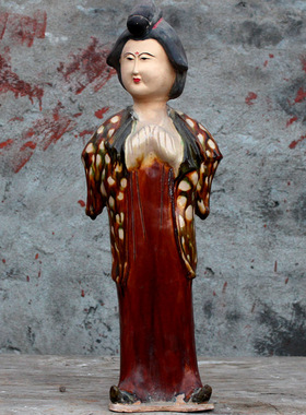 仿古风摆件彩绘做旧陶瓷器