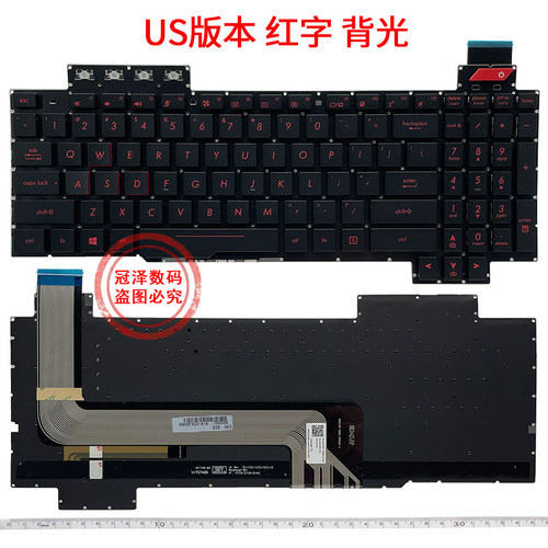 RU/SP适用ASUS华硕FX63 FX63V ZX63V/VE FZ63 GL503/V/VS键盘FX503 FX503VD/VM FX63VM FZ63V FX63VD FX503V-图3