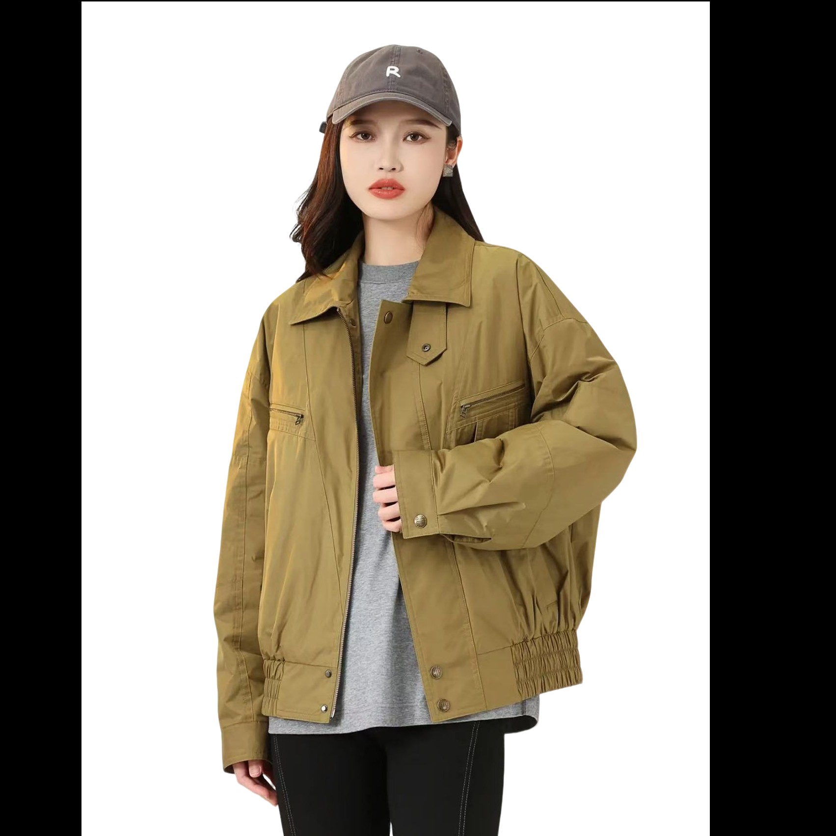 /AMASS女装新款秋冬新雪丽夹克立领短款百搭外套5400911 - 图3