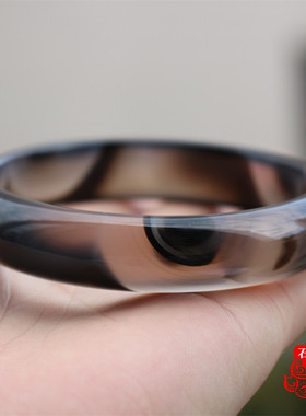 俏色海洋玉髓同料平安扣玛瑙手镯