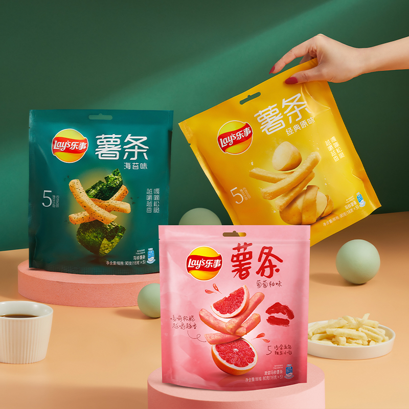 Lay’s  乐事 真脆薯条 4袋 18g*25小包 双重优惠折后￥29.9包邮