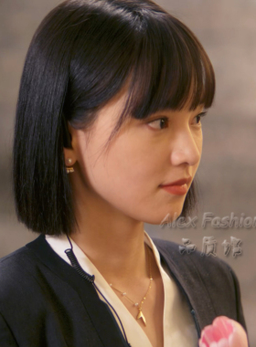 爱你象牙许向雅黄灿灿同款项链法式美人鱼尾珍珠颈链锁骨链毛衣链