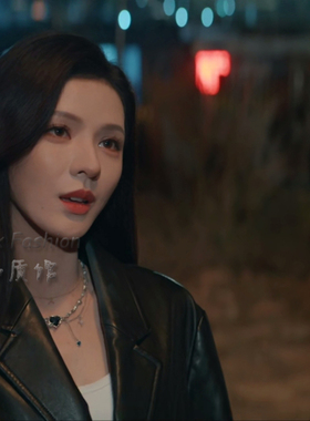 深情眼叶蒙张予曦同款项链甜酷暗黑风黑色爱心吊坠简约高级感颈链