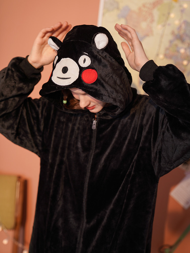 连体卡通动物二次元日系动漫睡衣 浅尚玫瑰睡衣/家居服套装