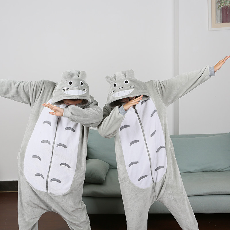 卡通动物连体粉红豹男女秋冬季睡衣 浅尚玫瑰睡衣/家居服套装