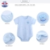 Quần áo trẻ sơ sinh mùa hè 3-6-12 tháng cho bé cotton tay ngắn tam giác haha ​​túi romper - Áo liền quần bộ quần áo liền thân Áo liền quần
