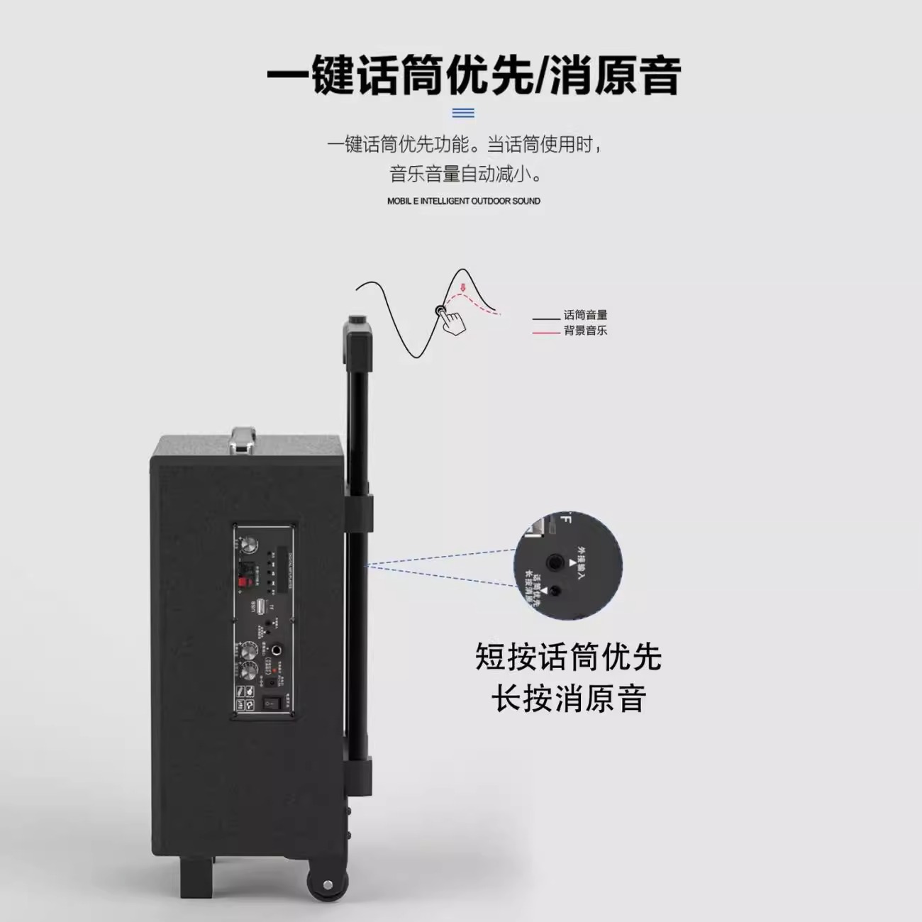 夏新广场舞音响蓝牙户外拉杆音箱超大音量手提k歌重低音炮播放器 - 图1