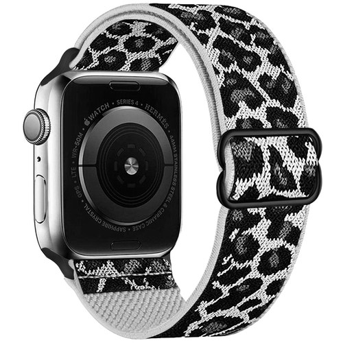 适用苹果iwatch11代10S987654SE2弹力八字扣尼龙豹纹手表带Ultra3 - 图1