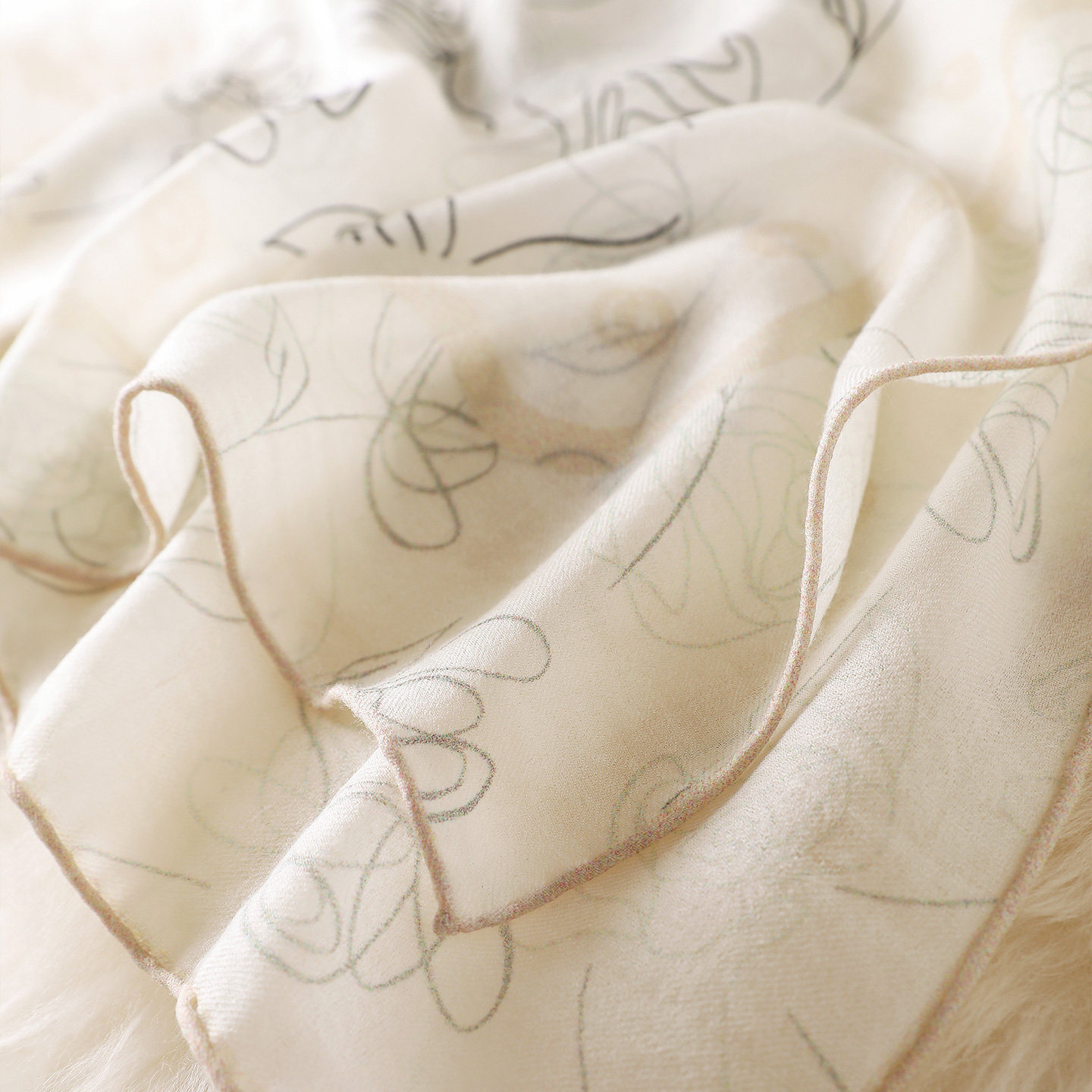 白色纯羊毛大方巾丝巾女士羊绒围巾披肩高级感秋冬季薄款高端大气,淘宝优惠券,粉丝福利购,淘宝优惠卷