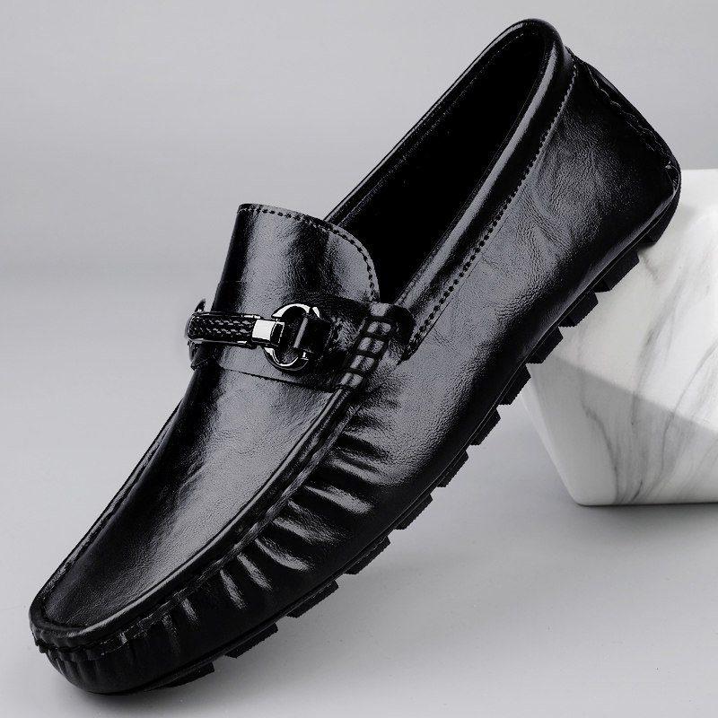 2026春季大码豆豆鞋男夏季真皮透气休闲乐福鞋软底一脚蹬懒人皮鞋,淘宝优惠券,粉丝福利购,淘宝优惠卷