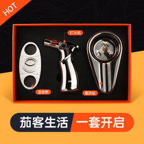 Cigar Scissors Tool Suit Cigar Special Windproof Lighter Suit Three Sets Tools Cigar Pliers Smoke Cylinders