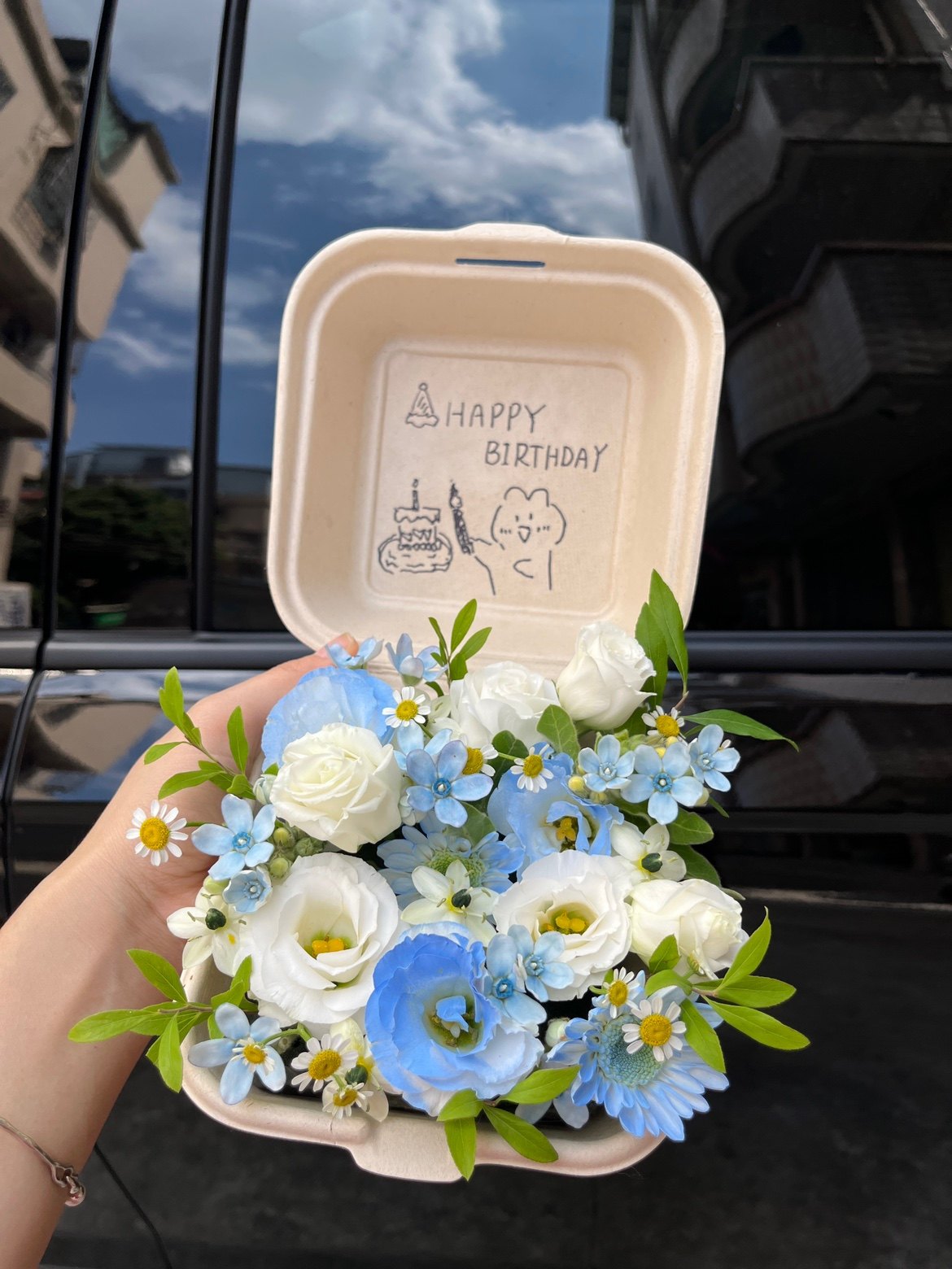 汉堡便当盒花diy生日礼物周年圣诞节礼物送男朋友惊喜布置