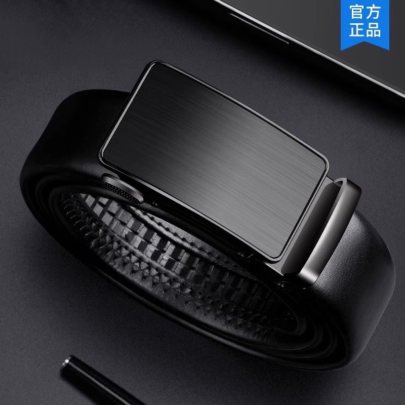 卡帝乐鳄鱼2025新款皮带男士3.0cm真皮裤带男休闲牛皮自动扣腰带 - 图3