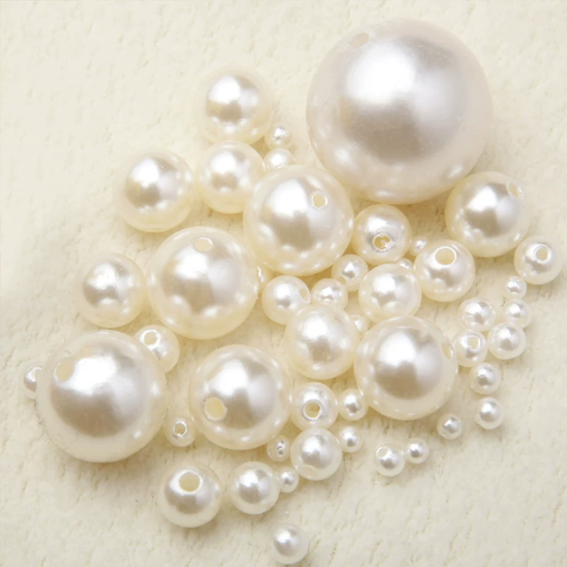 Plastic white beads pearl, jewelry, necklace, 10mm