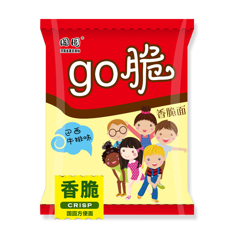 国圆休闲干吃面go脆干脆面零食混合口味50袋整箱香辣清真方便面-图3