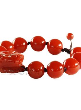 支持鉴定天然红玛瑙貔貅手链