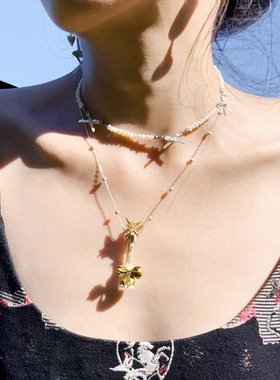 元术乐之旋转星星烛台项链