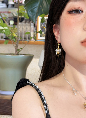 向流星许愿~/可旋转银河许愿池锁骨链s925纯银流苏设计感轻奢项链